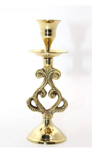 Bidebuvar Tekli Pirinç Şamdan Model 5