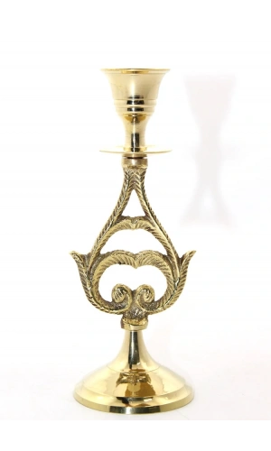 Bidebuvar Tekli Pirinç Şamdan Model 6