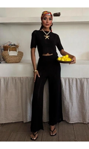 Bidebuvar Triko Bluz Pantolon İkili Takım 10084-025