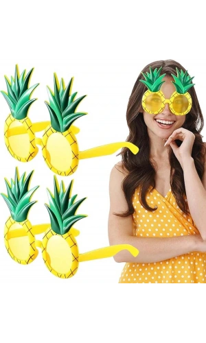 Bidebuvar Tropikal Hawaii Ananas Şekilli Parti Gözlüğü