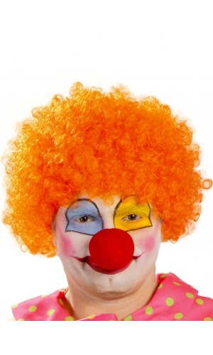 Bidebuvar Turuncu Renk Kıvırcık Afro Palyaço Seti