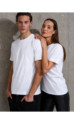 Bidebuvar Unisex Kısa Kollu Bisiklet Yaka Basic Viskon Bluz