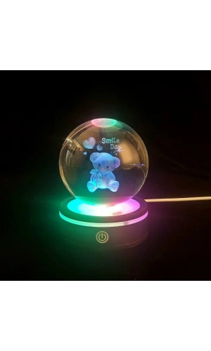 Bidebuvar USBli Ayıcık Tasarımlı Dönen Cam Küre