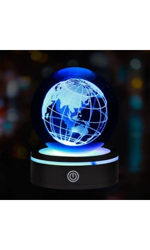 Bidebuvar USBli Dünya Tasarımlı Dönen Cam Küre