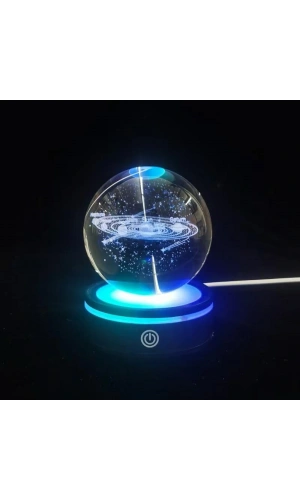 Bidebuvar USBli Gezegenler Tasarımlı Dönen Cam Küre