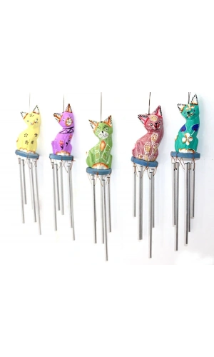 Bidebuvar Üstü Ahşap Altı Metal Rüzgar Çanı