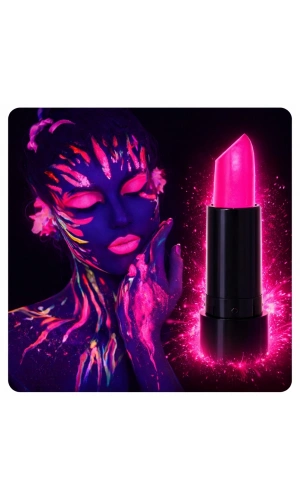 Bidebuvar UV Neon Pembe Ruj – Karanlıkta Parlayan Makyaj Boyası