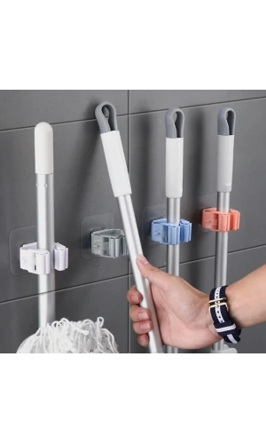Bidebuvar Yapışkanlı Mop Tutucu Seti 4 Adet