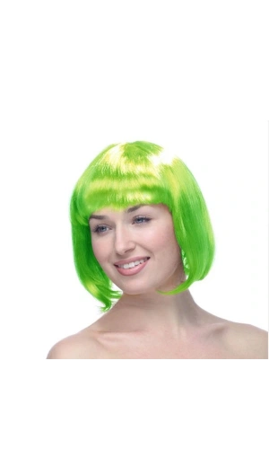 Bidebuvar Yeşil Küt Peruk Saç