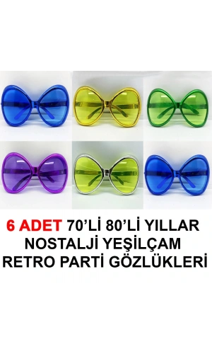 Bidebuvar Yeşilçam Retro Parti Gözlükleri 6 Adet