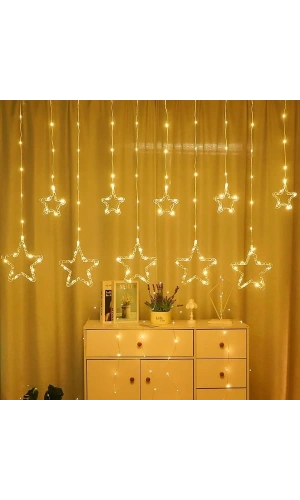 Bidebuvar Yıldız Perde Led 10 Saçaklı