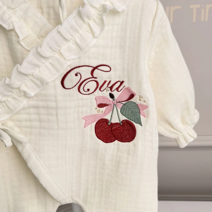 Müslin Kruvaze Yaka Tulum