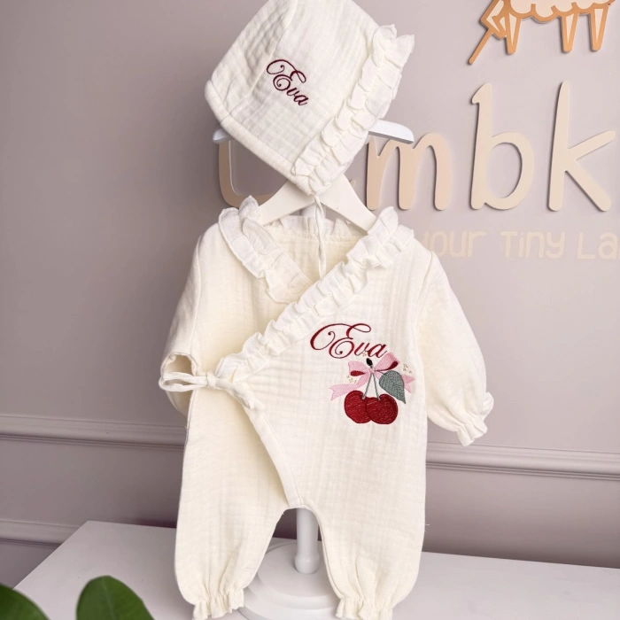 Müslin Kruvaze Yaka Tulum