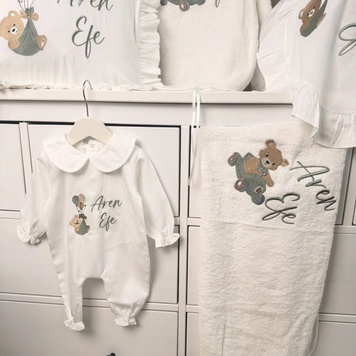 Müslin Hastane çıkış Seti ve Bornoz Seti