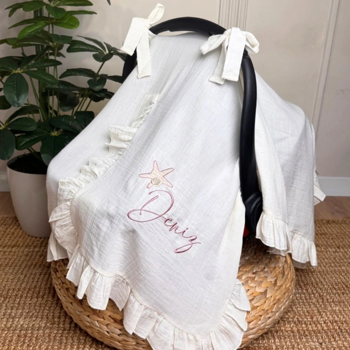 Müslin Fırfırlı Puset Örtüsü