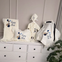 Nakışlı İşlemeli İsimli Hastane Çıkışı Seti 4 Parça