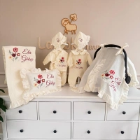 Nakışlı İşlemeli İsimli Hastane Çıkış Seti