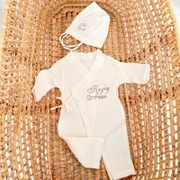 Nakışlı İşlemeli Müslin İsimli Kruvaze Tulum