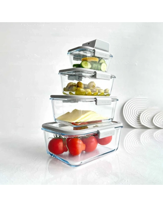 NEOFLAM FIKA GLACE 5 PRÇ VAKUM SAKL KABI SETİ GRİ NEOGGLS05 -