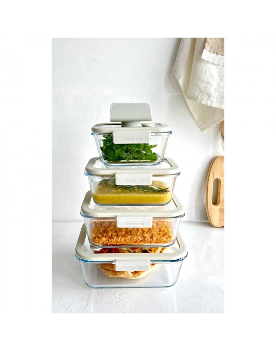 NEOFLAM FIKA GLACE 5 PRÇ VAKUM SAKL KABI SETİ BEJ NEOFGLS05 -