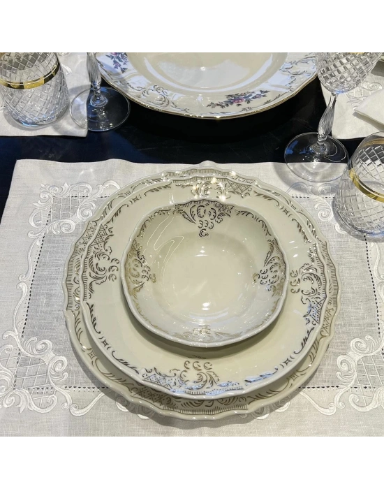 İNGİLİZ YALDIZ IVORY 77 PARÇA YEMEK TAKIMI -