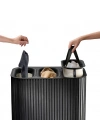JJ TOTA TRIO LUXE 90 LT 3 BÖLME ÇAMAŞIR SEPETİ SİYAH 5000007 -