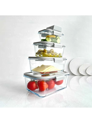 NEOFLAM FIKA GLACE 5 PRÇ VAKUM SAKL KABI SETİ GRİ NEOGGLS05 -