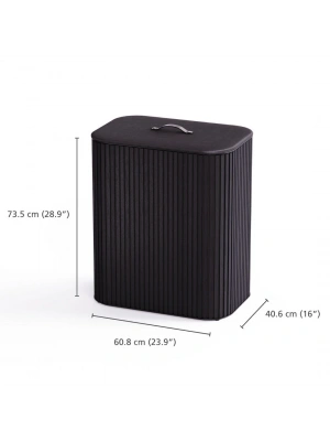 JJ TOTA TRIO LUXE 90 LT 3 BÖLME ÇAMAŞIR SEPETİ SİYAH 5000007 -