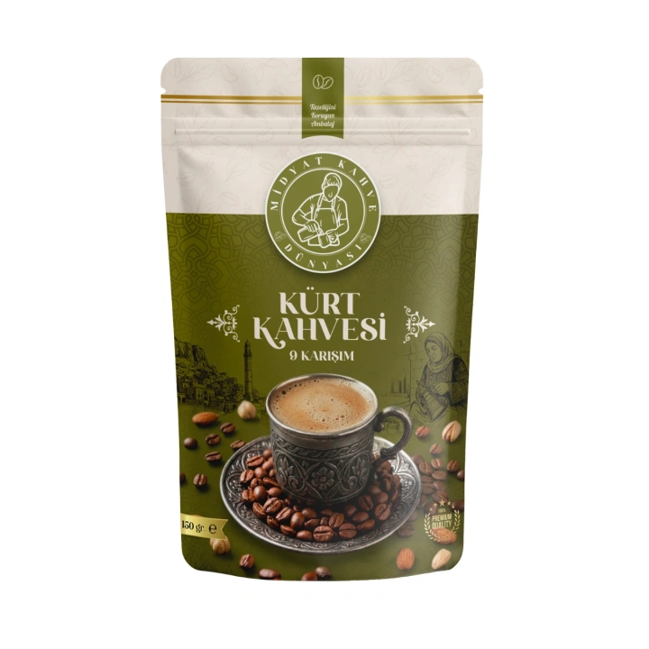 9 KARIŞIM KÜRT KAHVESİ NET 150 GR (TOPTAN KAHVE SATIŞI VE MARKANIZA ÖZEL FASON ÜRETİM.) 0540 380 34 34