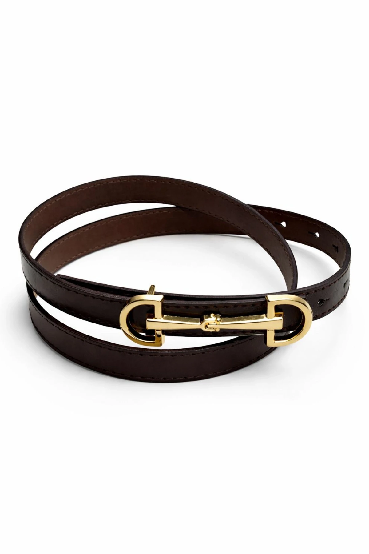 Acı Kahverengi Horsebit Toka Kemer