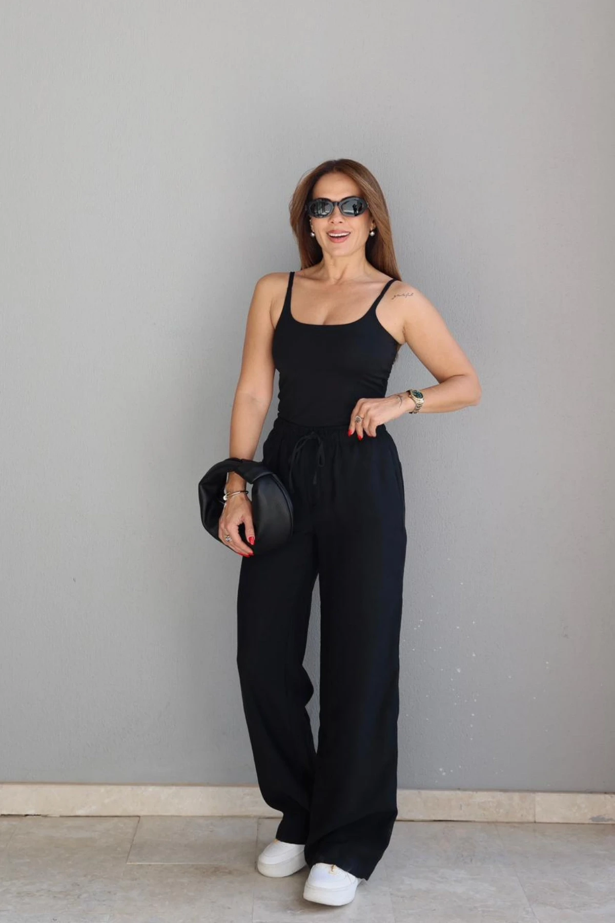 Siyah Basic Salaş Pantolon