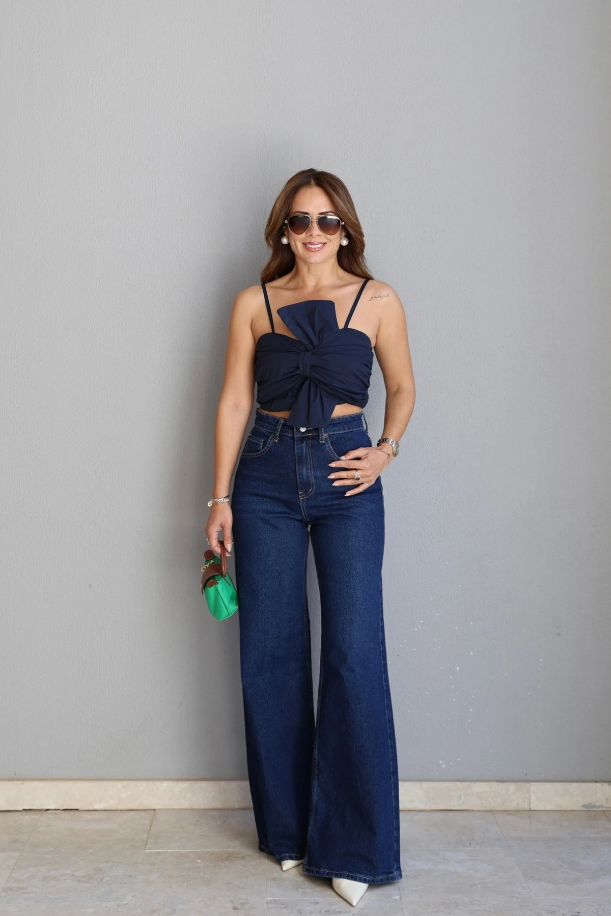 Koyu Lacivert Lycralı Straight Jean Pantolon
