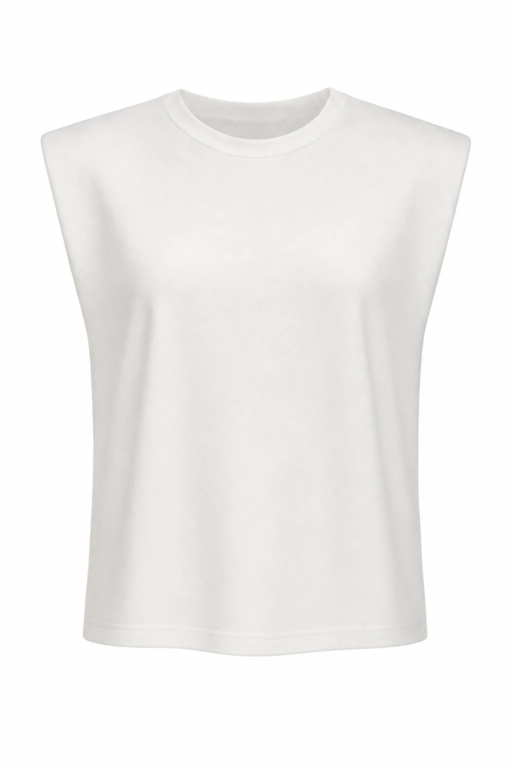 Beyaz Vatkalı Basic Tshirt