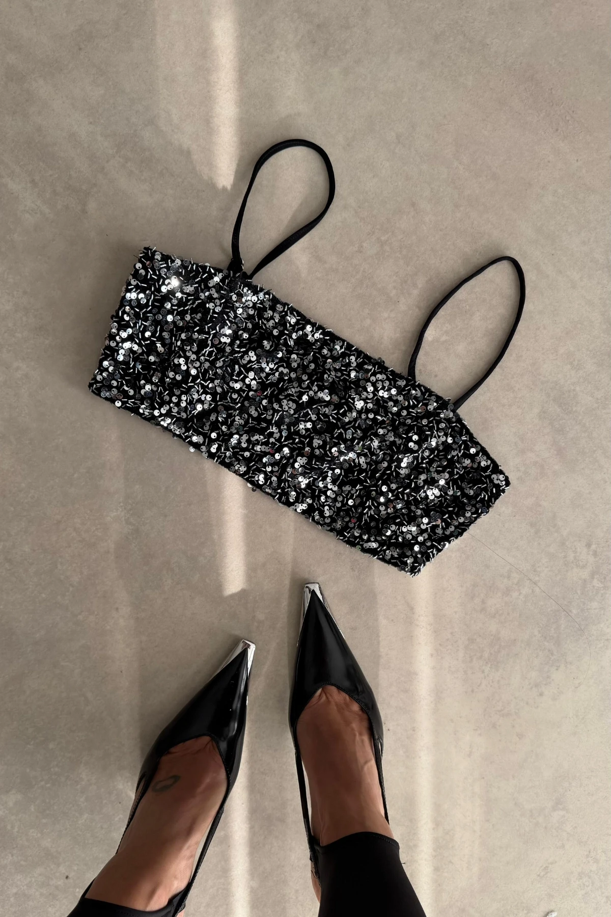 GÜMÜŞ Payetli Crop