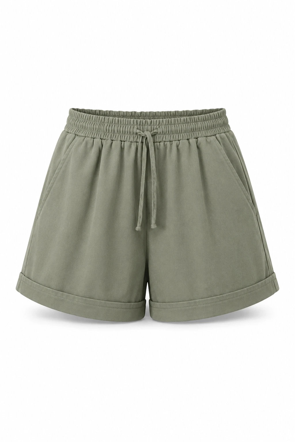 HAKİ Duble Paça Gabardin Şort