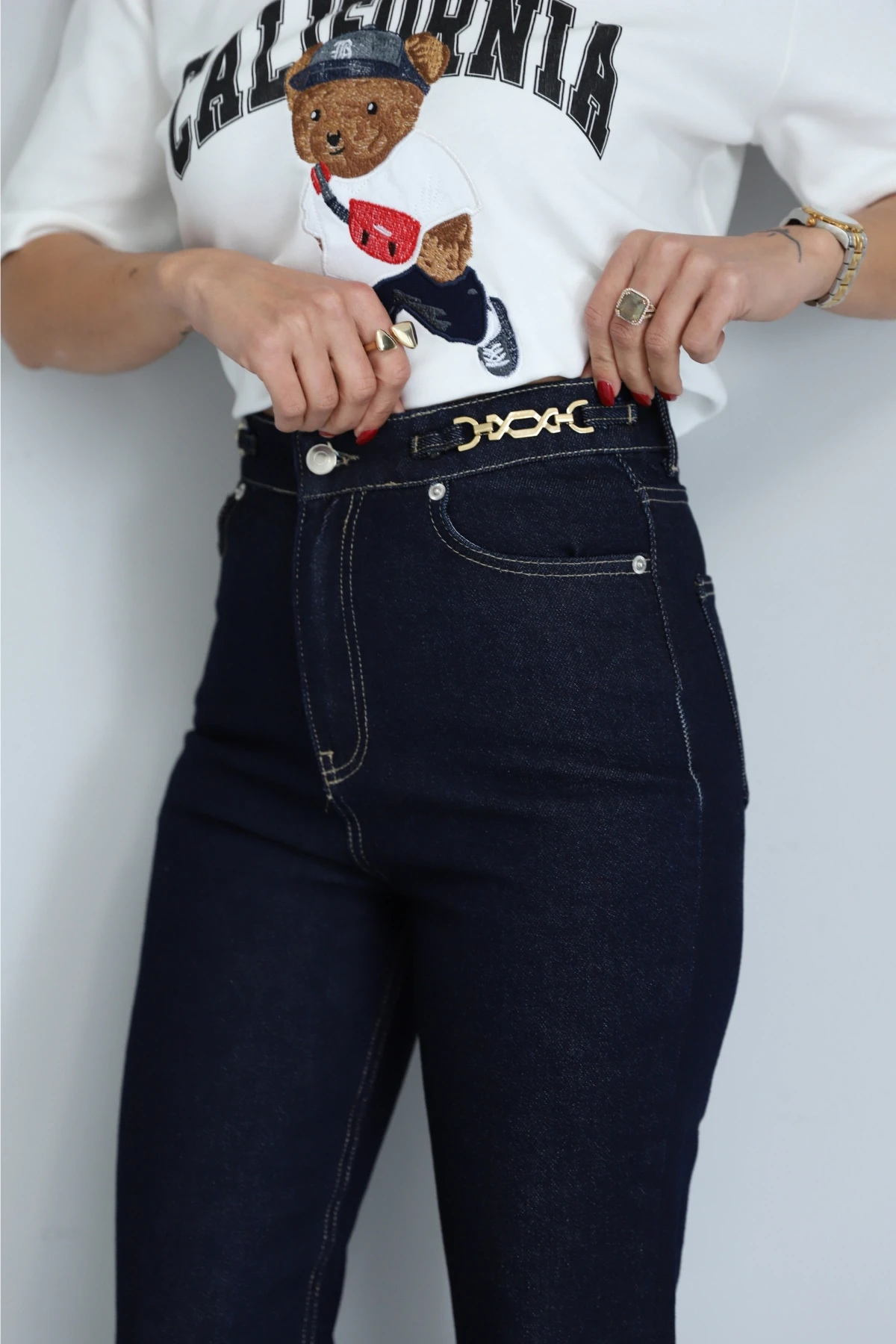 İspanyol Paça Bel Detay Pantolon