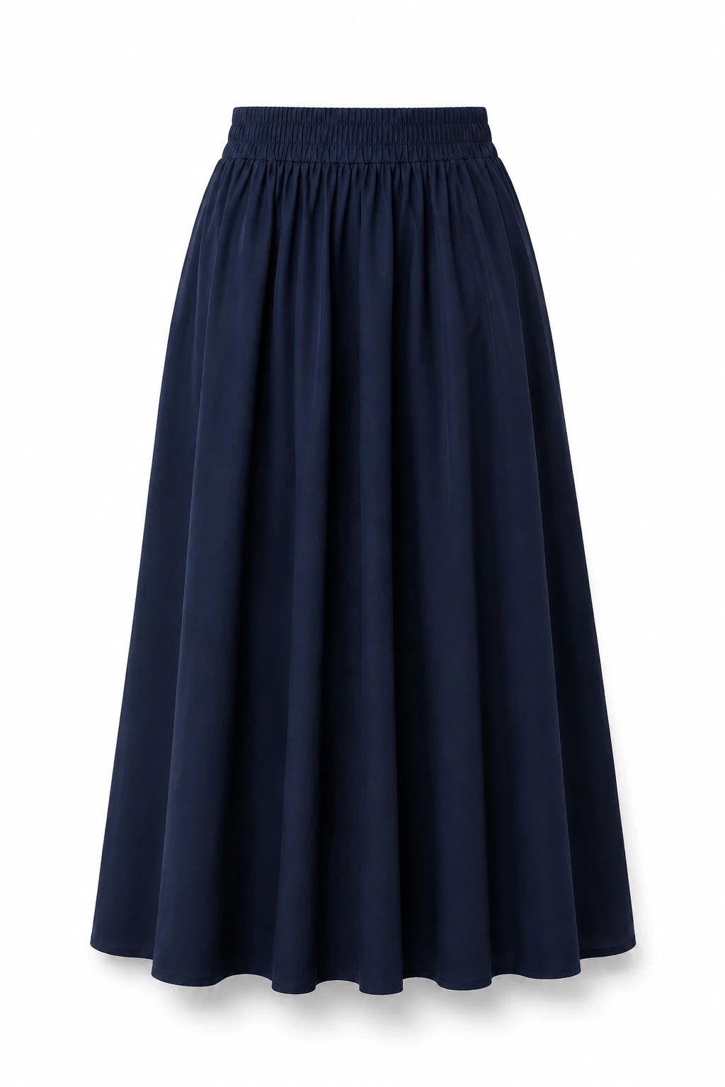 Lacivert Beli Lastikli Maxi Etek