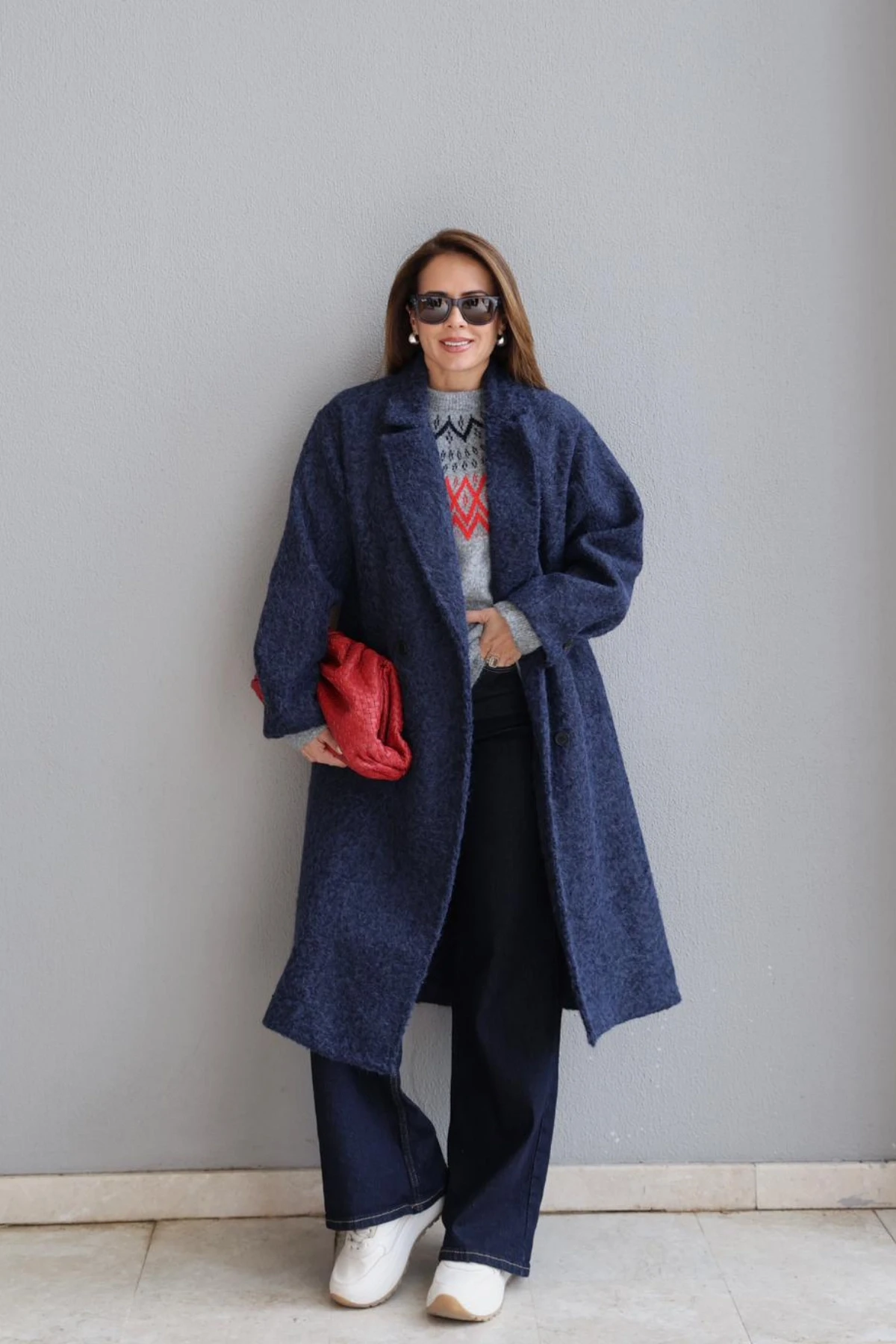 Lacivert Buklet Kaban