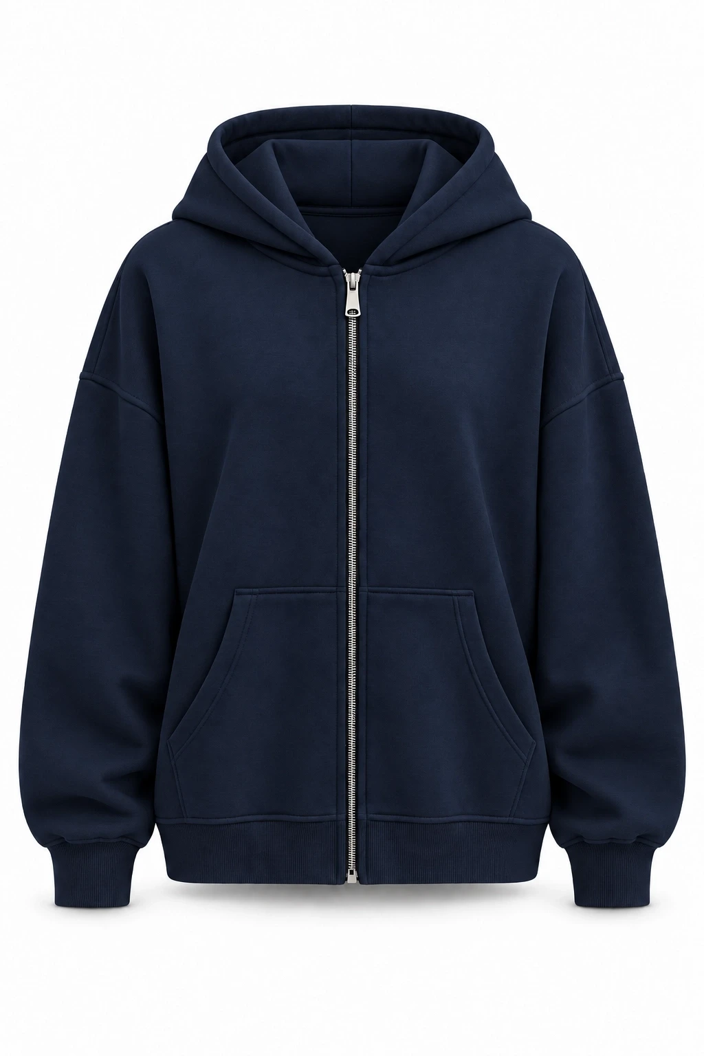 Lacivert Fermuarlı Sweatshirt