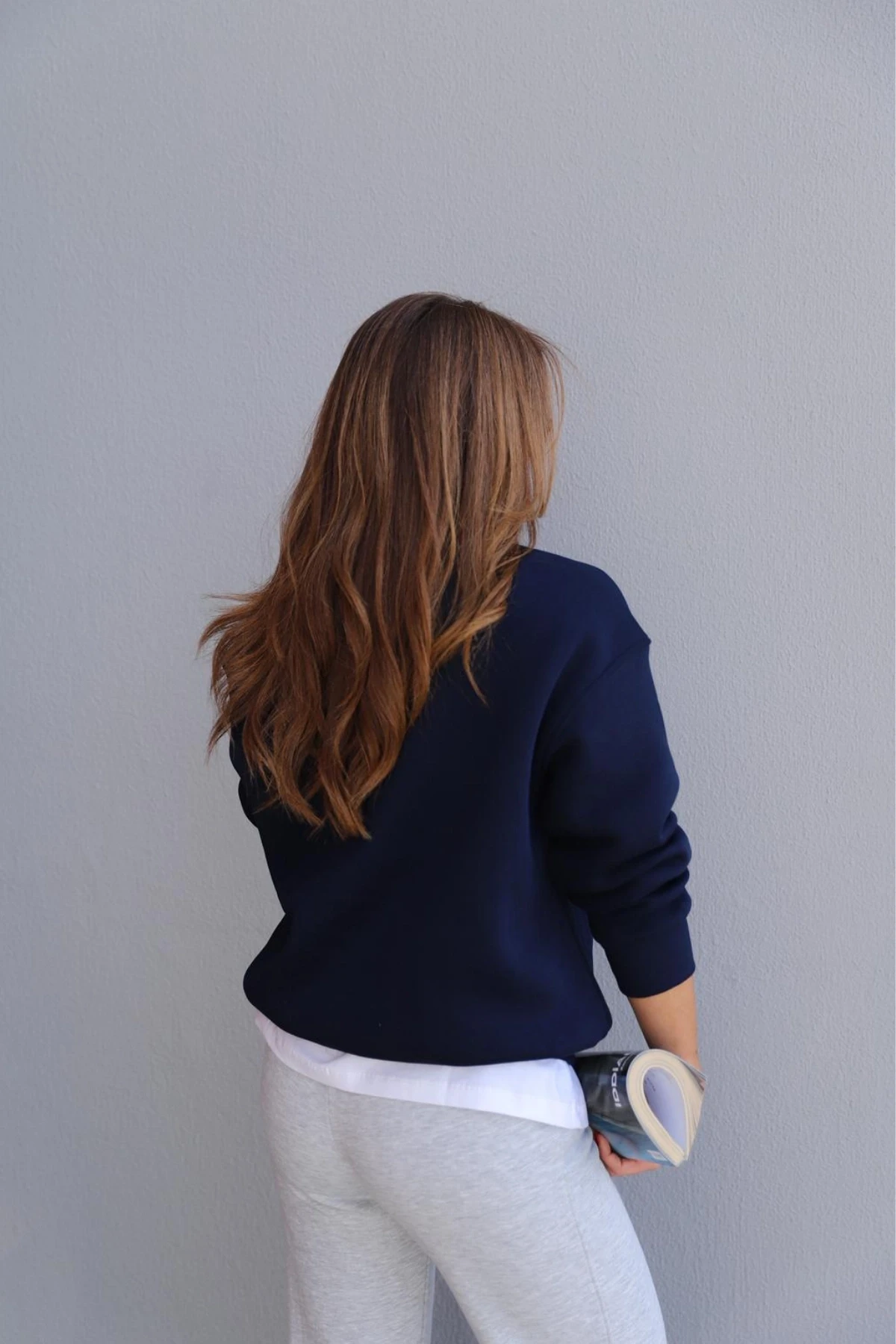 Lacivert Nakışlı Sweat