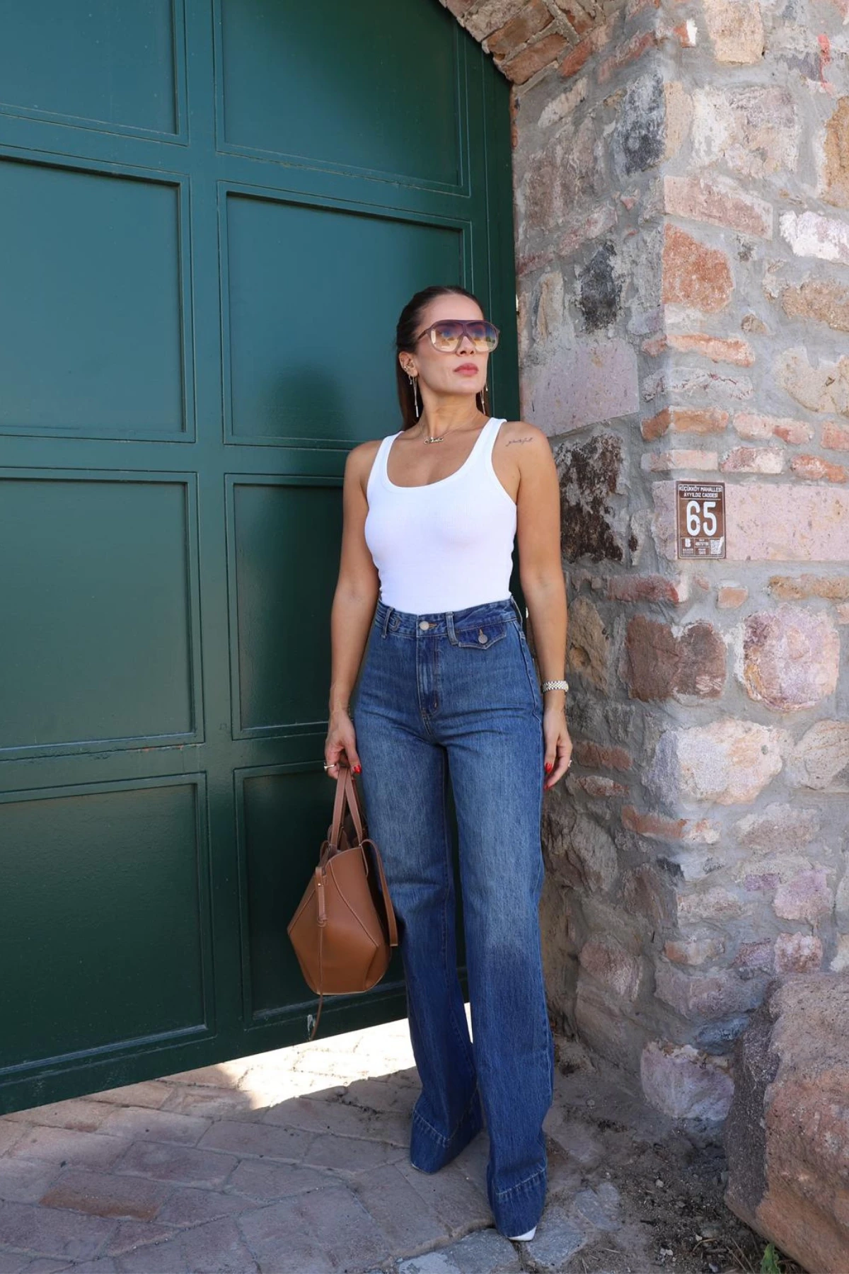 Lacivert Ön Cep Detay Jean Pantolon