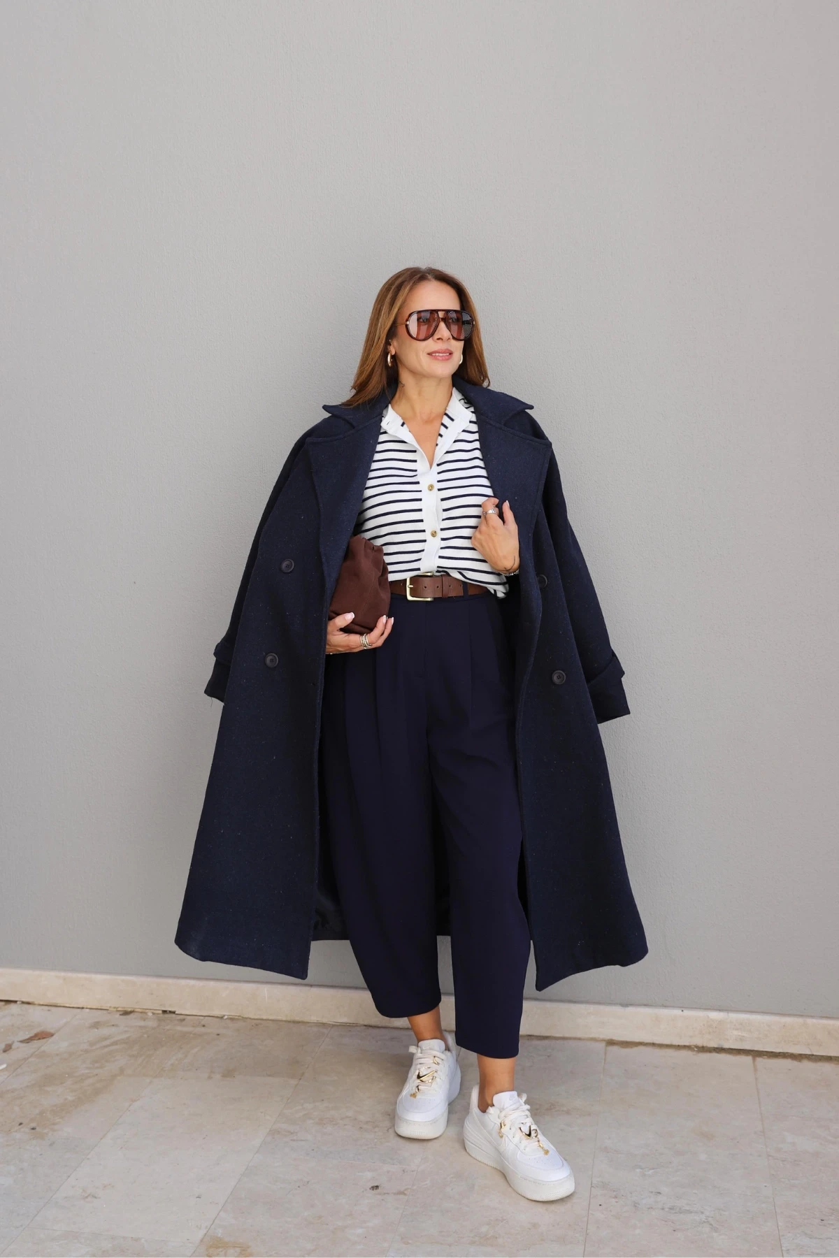 Navy Blue Baggy Trousers