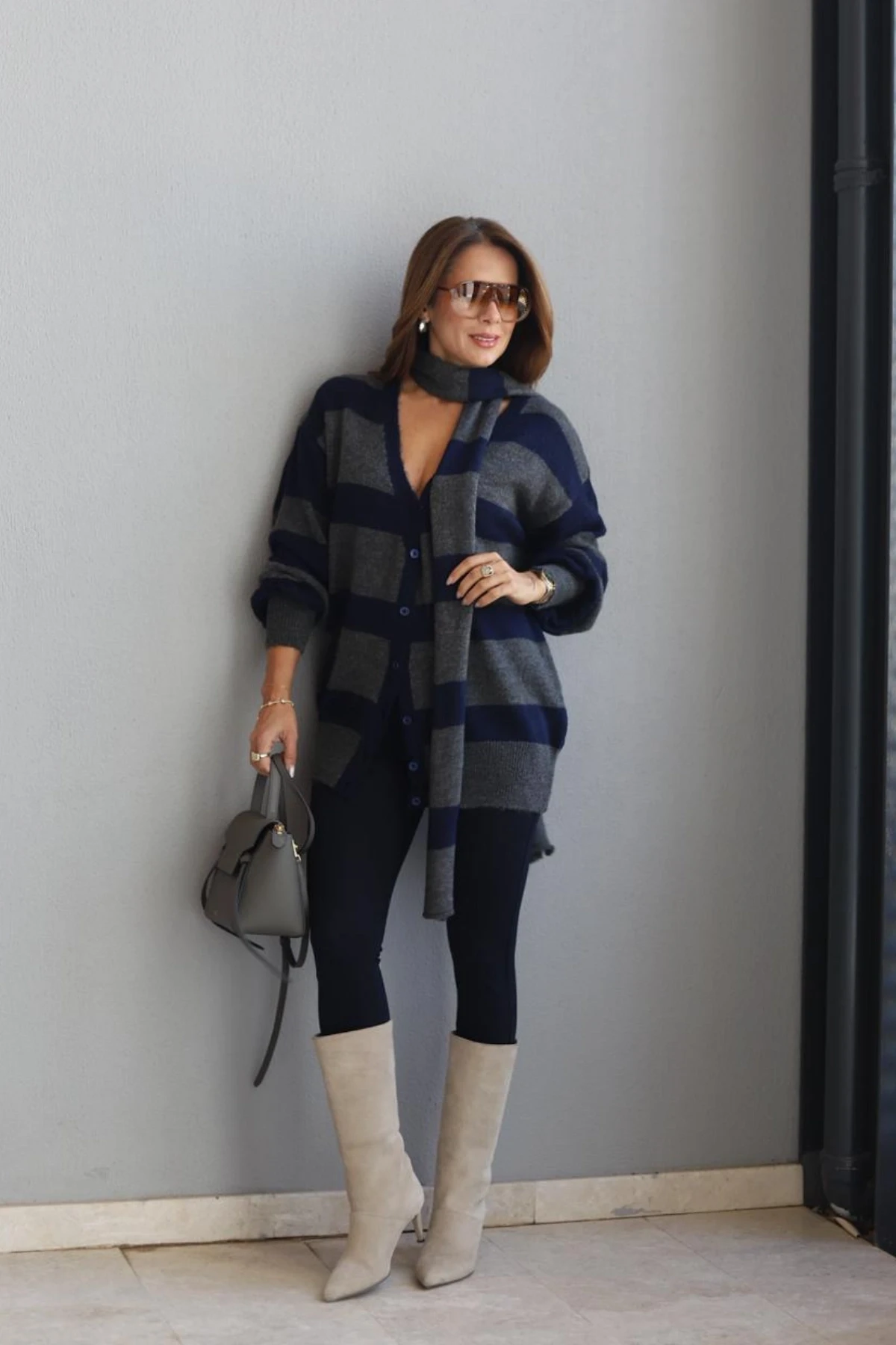 Lacivert Yüksek Bel Tayt Pantolon