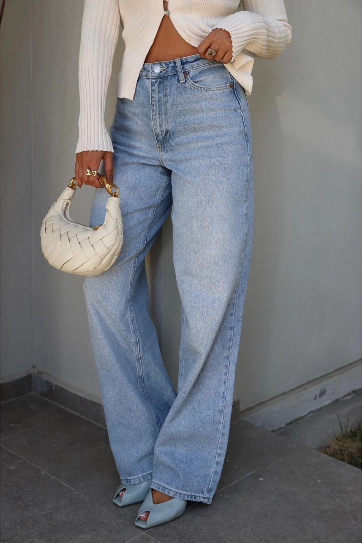 MAVİ Paça Detay Taşlamalı Straight Pantolon