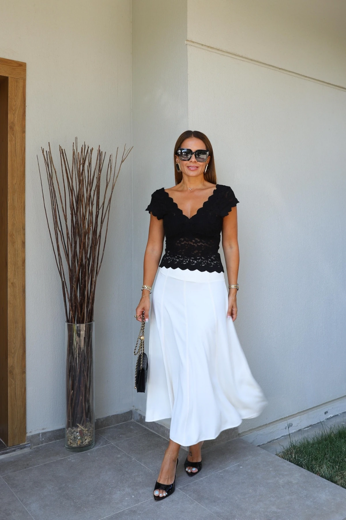 Parçalı Maxi Boy Etek