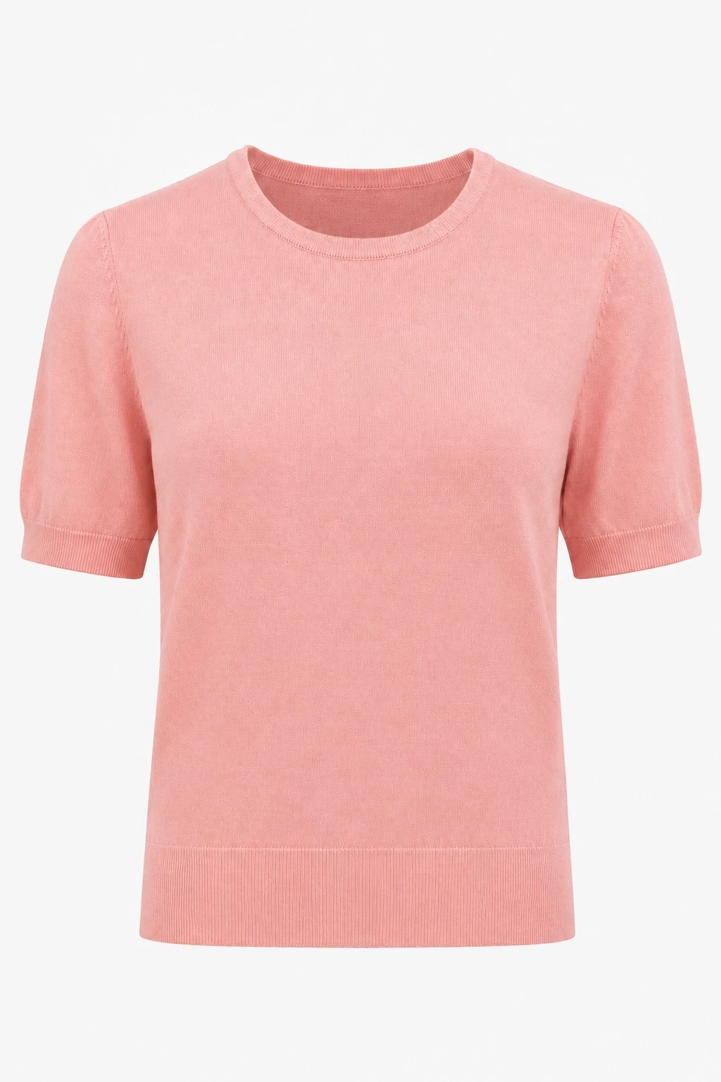 PEMBE Kısa Kollu İpek Triko