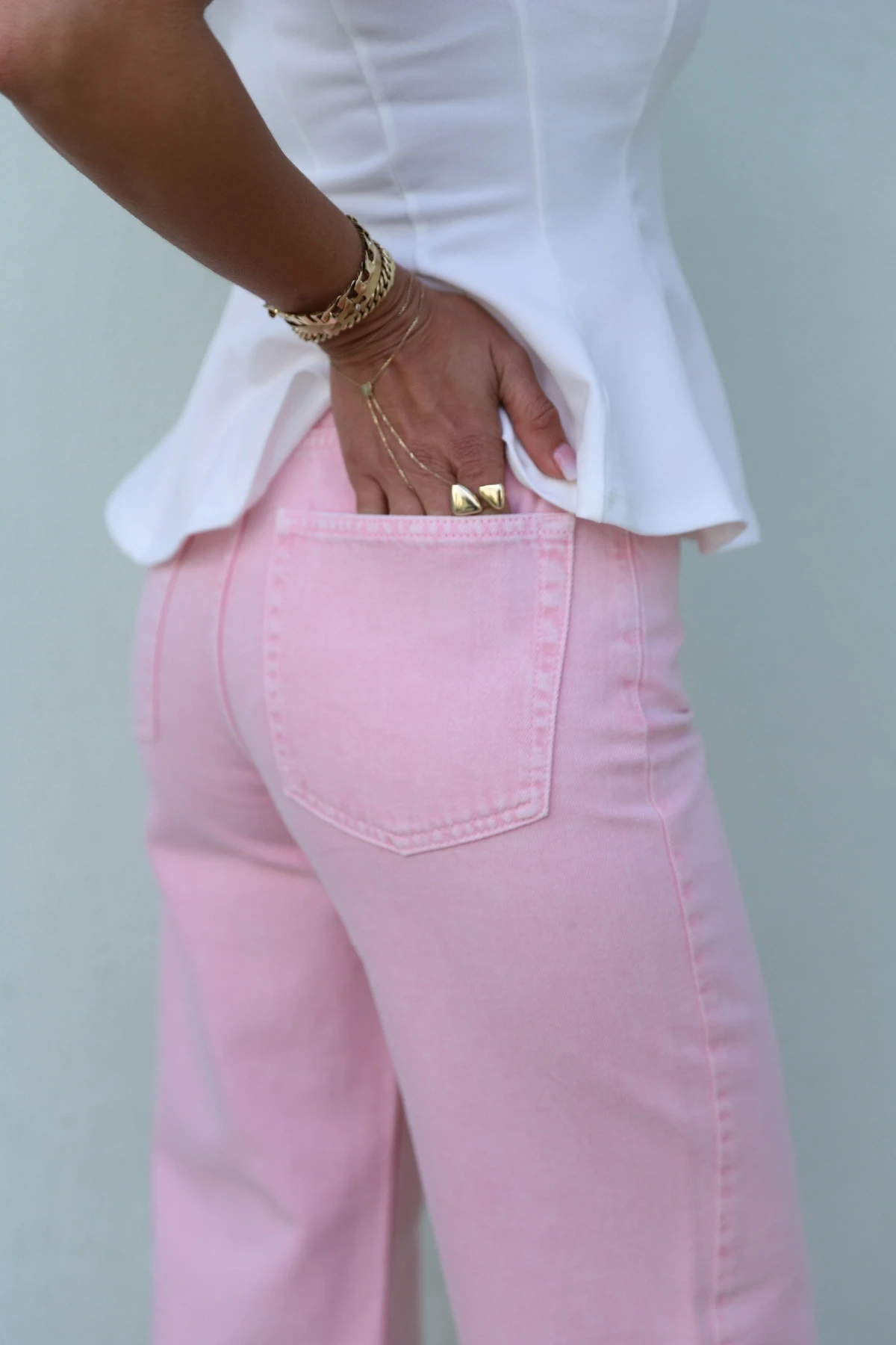 PEMBE Yıkamalı Jean Pantolon