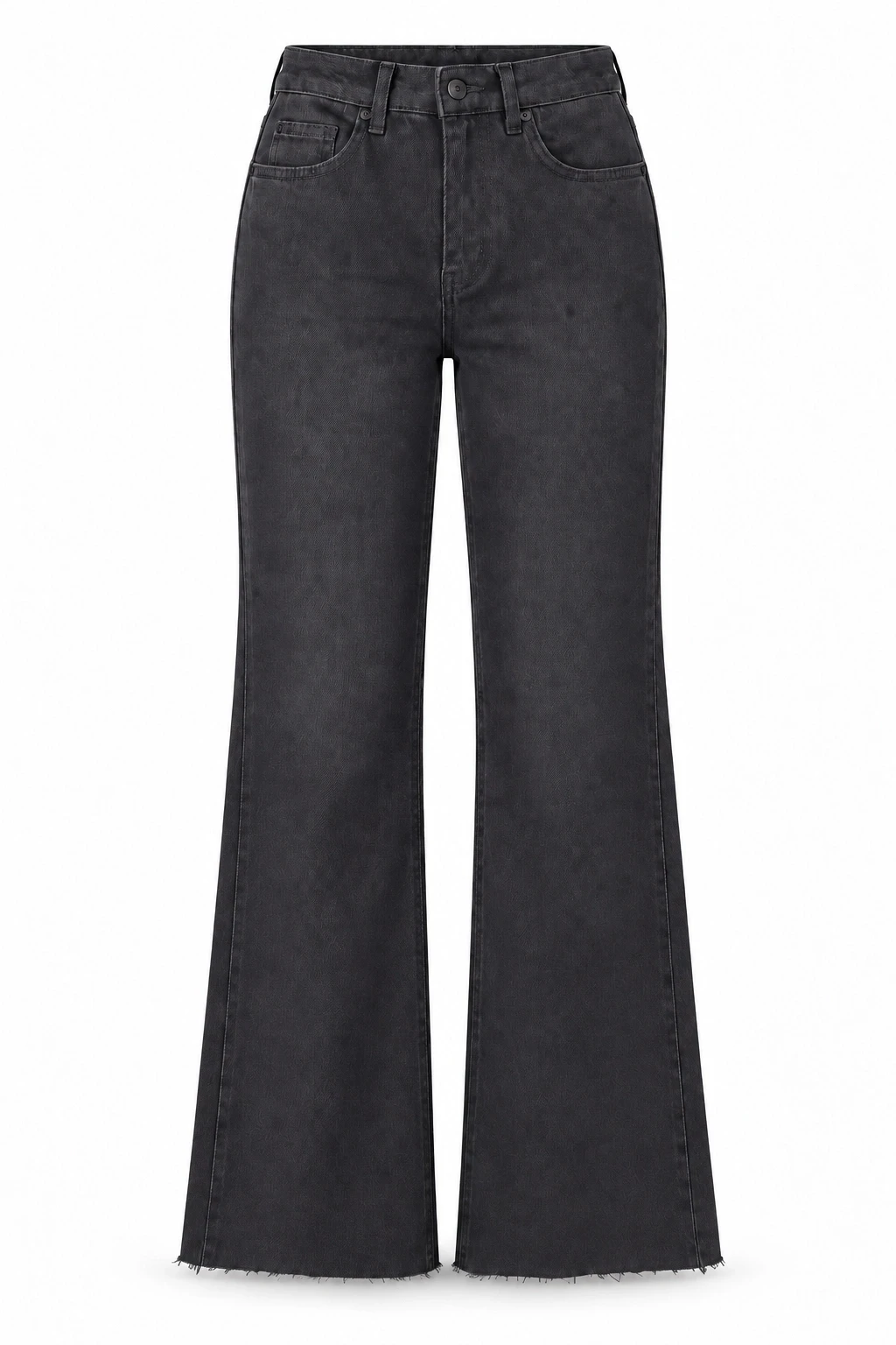 Siyah Bol Paça Push Up Jean Pantolon