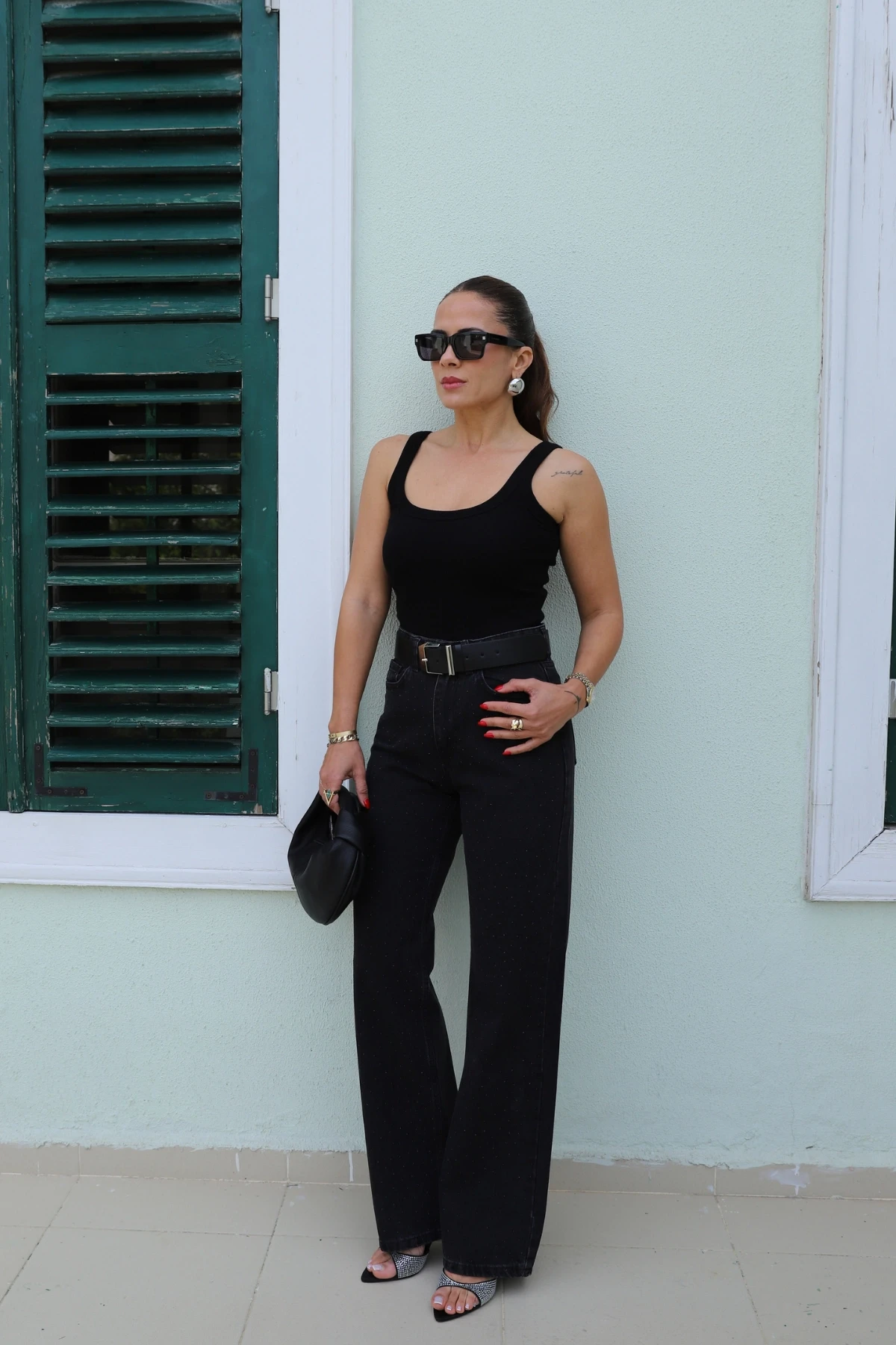 Taş Detay Jean Pantolon