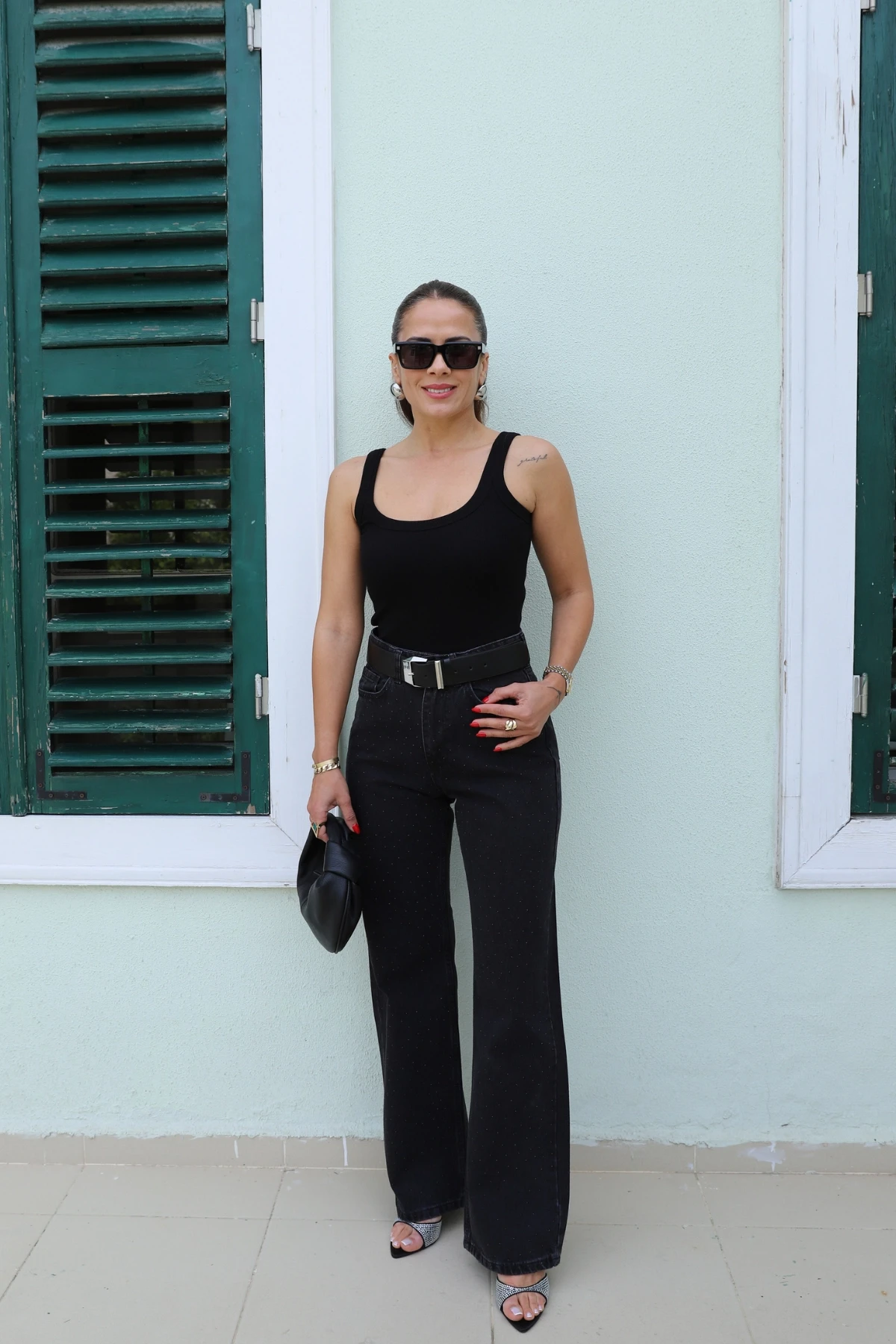 Taş Detay Jean Pantolon